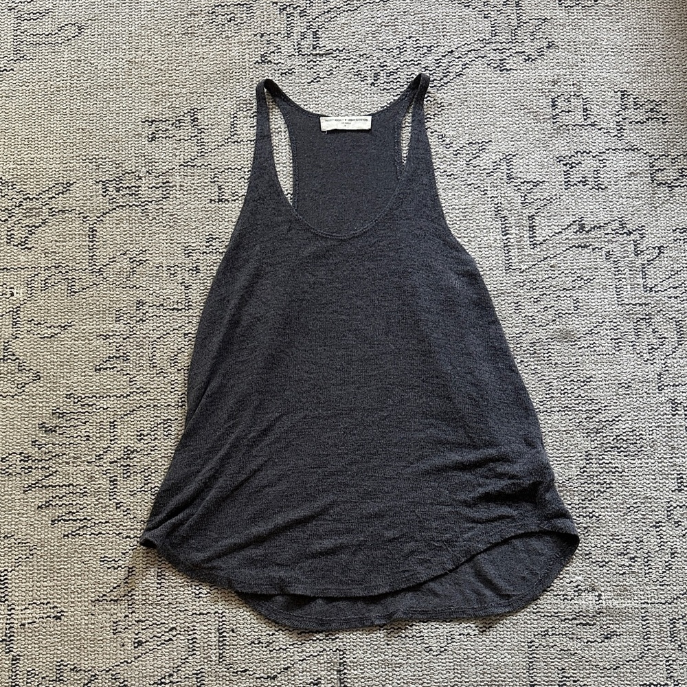Urban Outfitters M Ribbed Racerback Tank Top - Charcoal